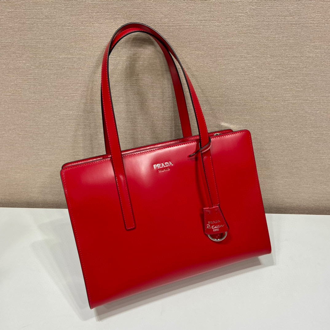 Pra*a re-edition 1995 brushed-leather medium handbag