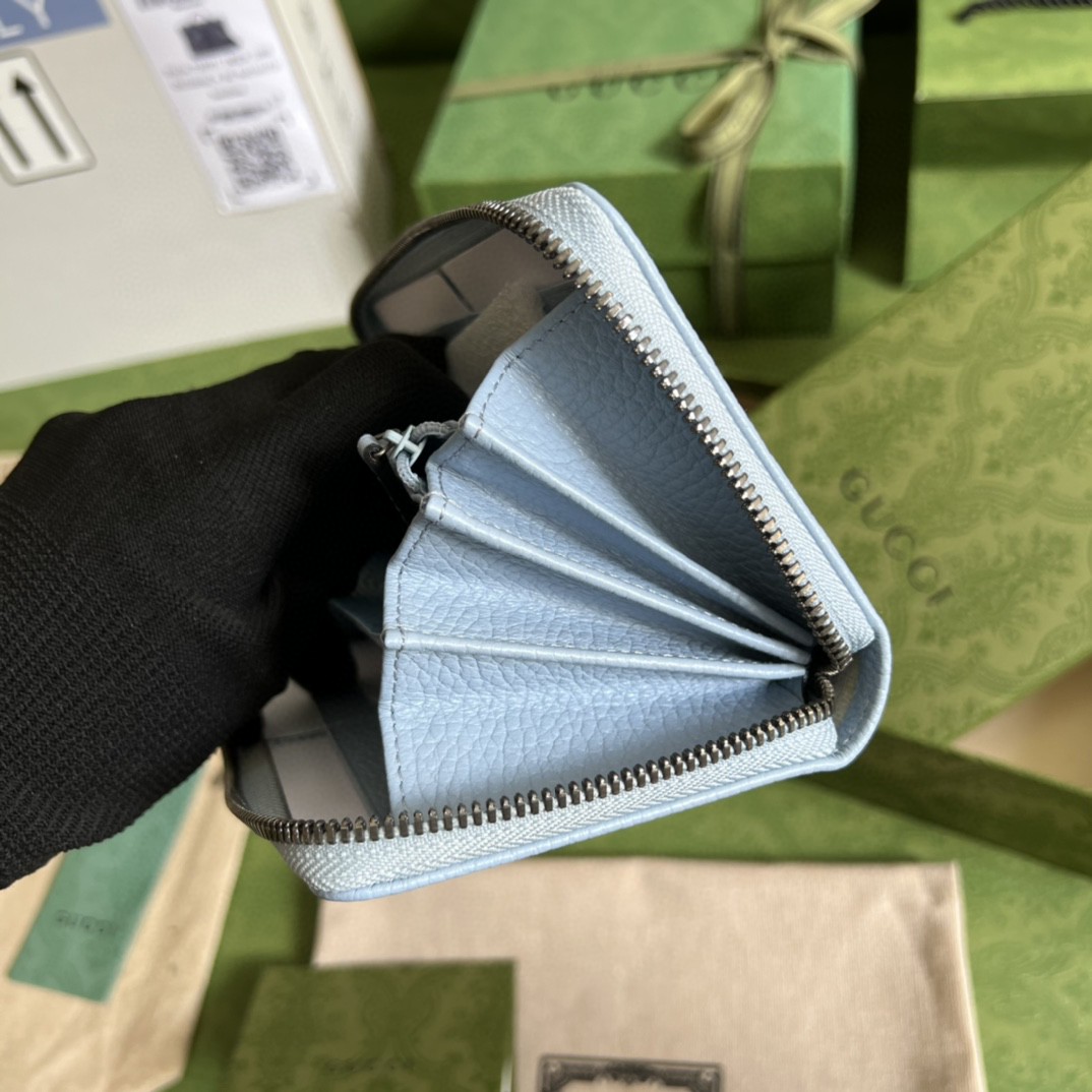 G*u*i leather zip around wallet