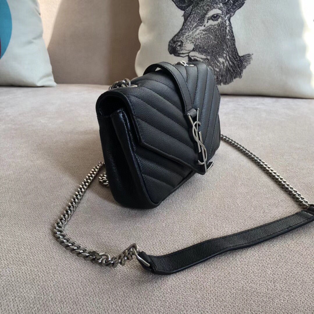 YSL Chevron Monogram Classic Baby Chain Bag