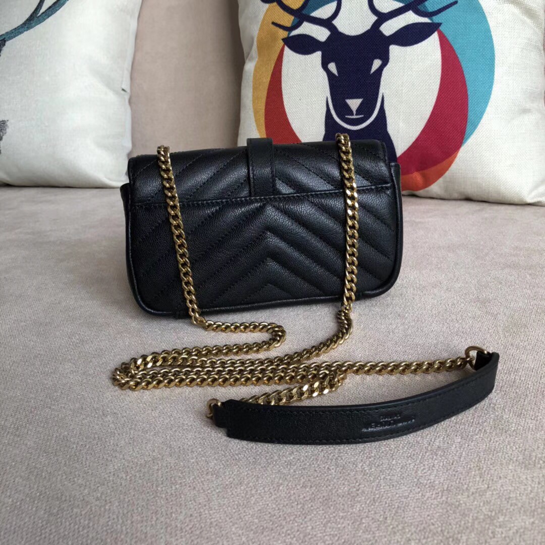 YSL Chevron Monogram Classic Baby Chain Bag