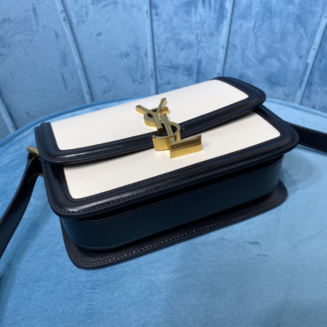 YSL SOLFERINO SMALL SATCHEL IN CANVAS AND BOX SAINT LAURENT LEATHER