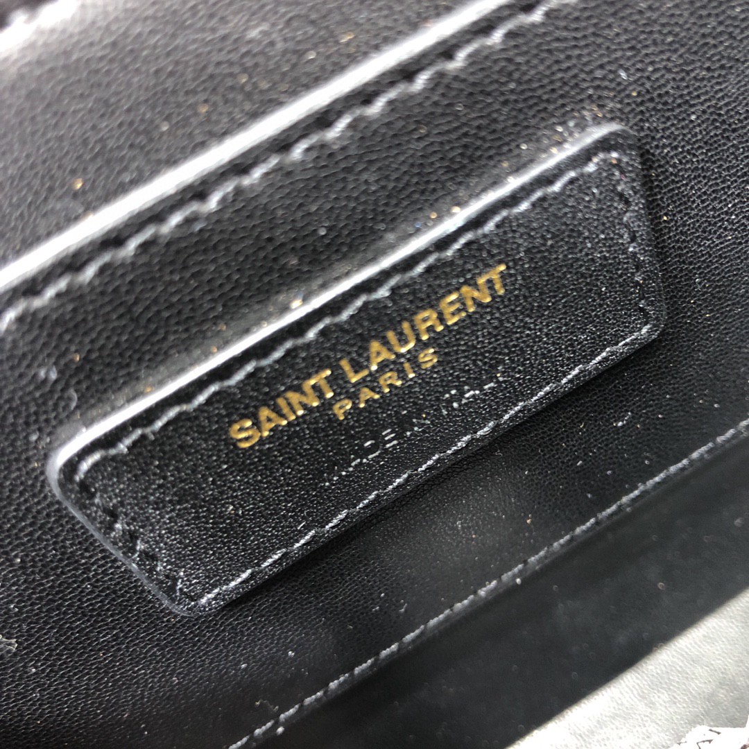 YSL SOLFERINO SMALL SATCHEL IN CANVAS AND BOX SAINT LAURENT LEATHER