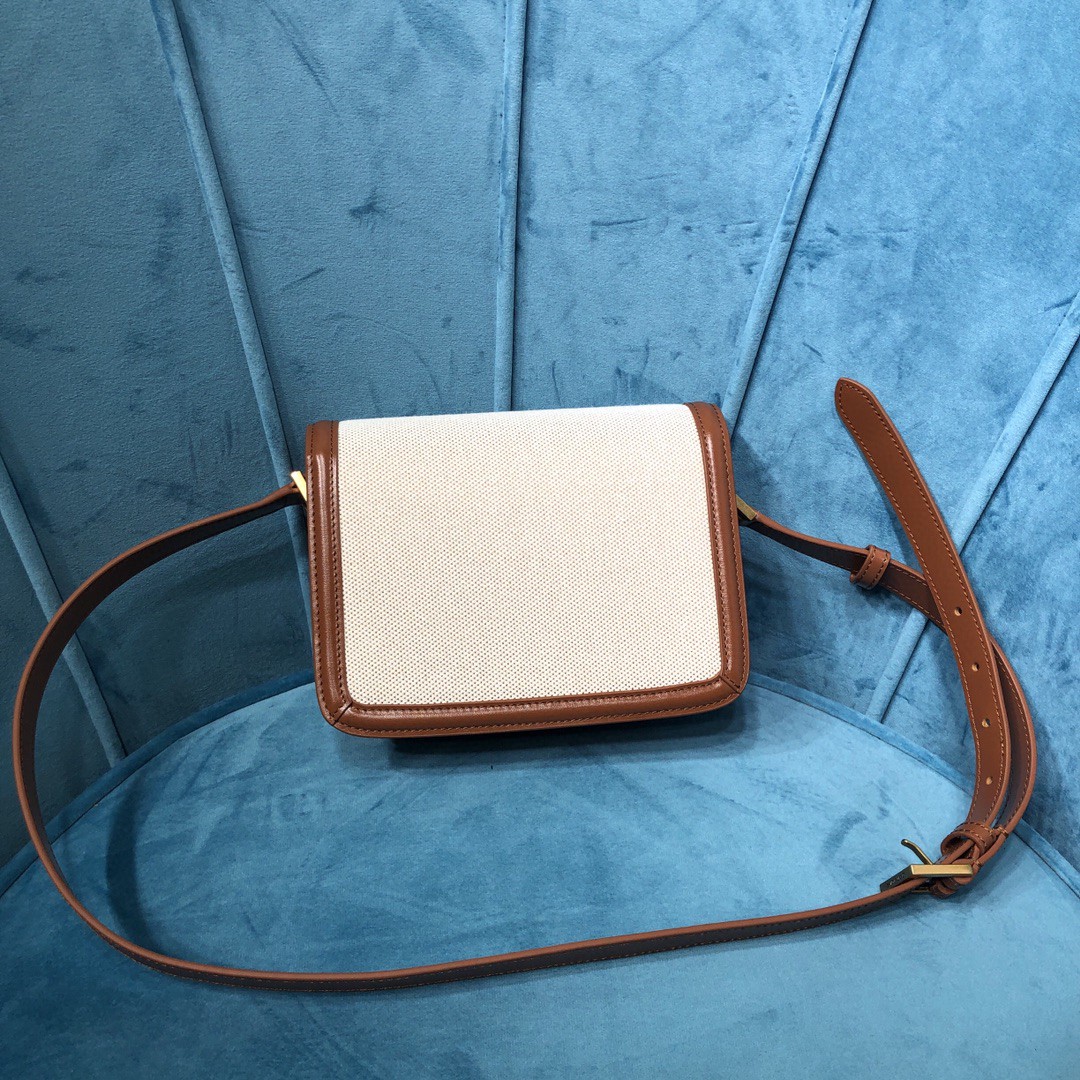 YSL SOLFERINO SMALL SATCHEL IN CANVAS AND BOX SAINT LAURENT LEATHER