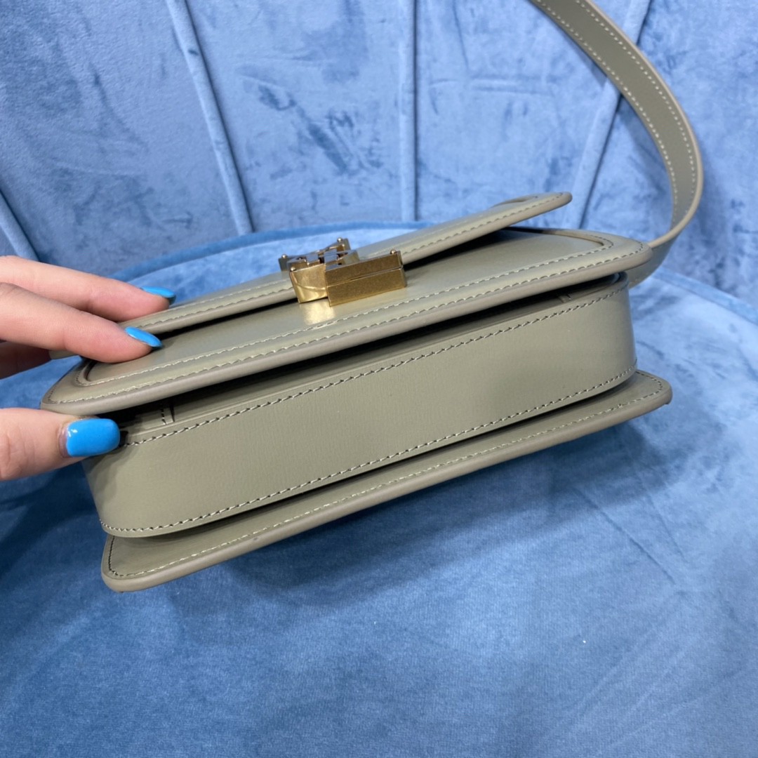 YSL SOLFERINO SMALL SATCHEL IN BOX SAINT LAURENT LEATHER