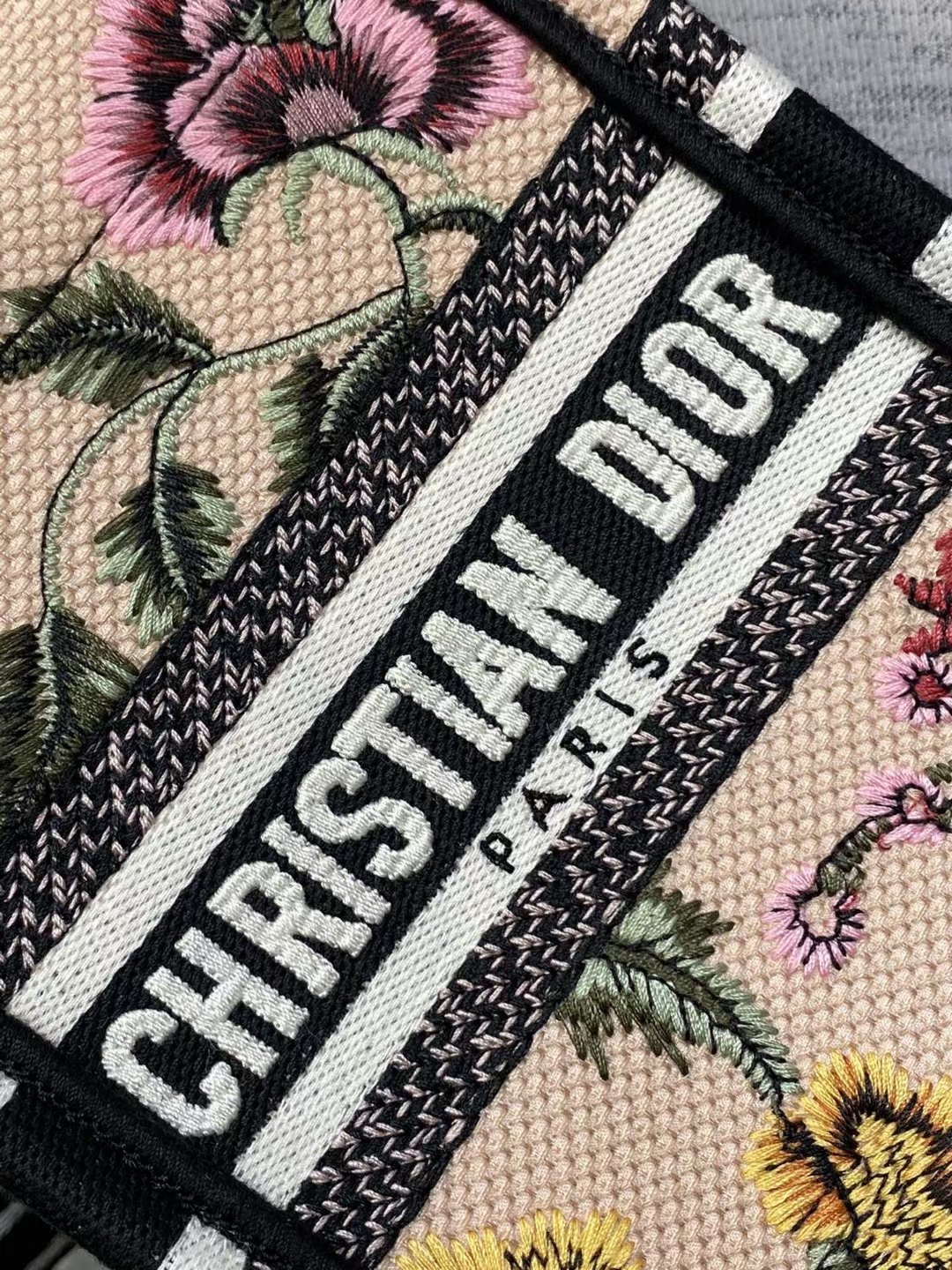 mini D*or book tote phone bag