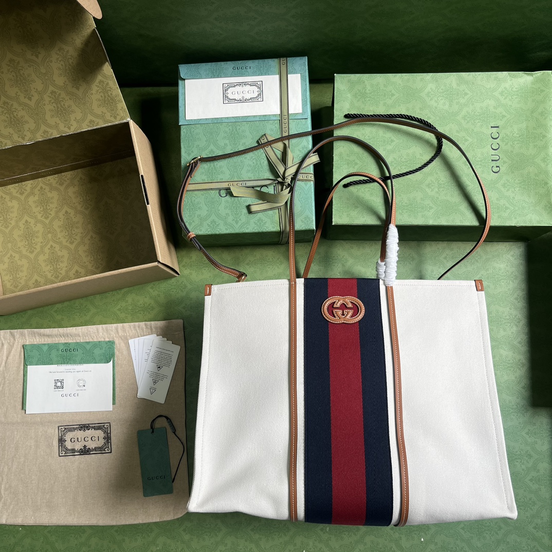 G*u*i large interlocking g tote bag