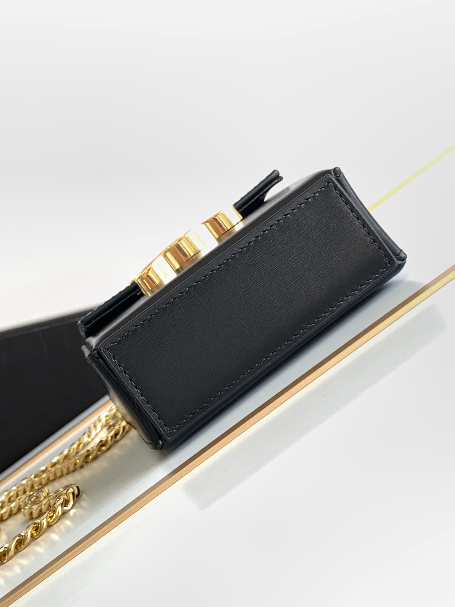 Ce**e mini box triomphe in shiny calfskin black