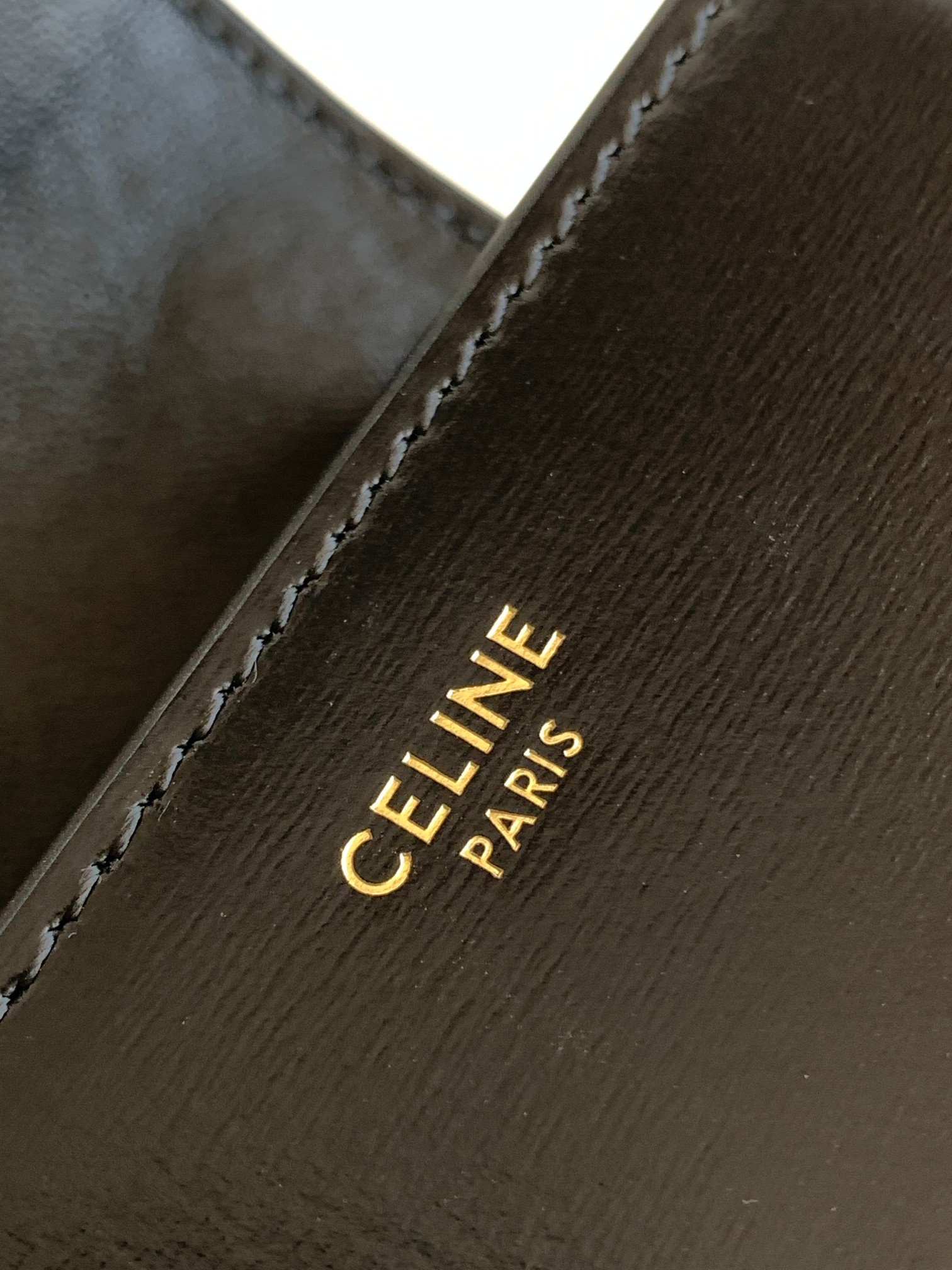 Ce**e mini box triomphe in shiny calfskin black