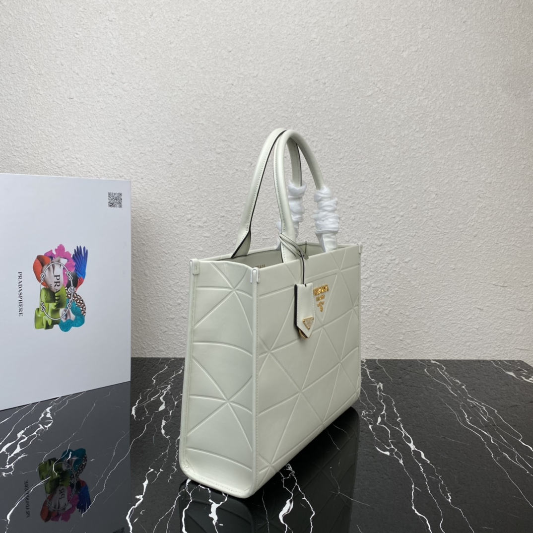 Pra*a medium leather Pra*a symbole bag with topstitching