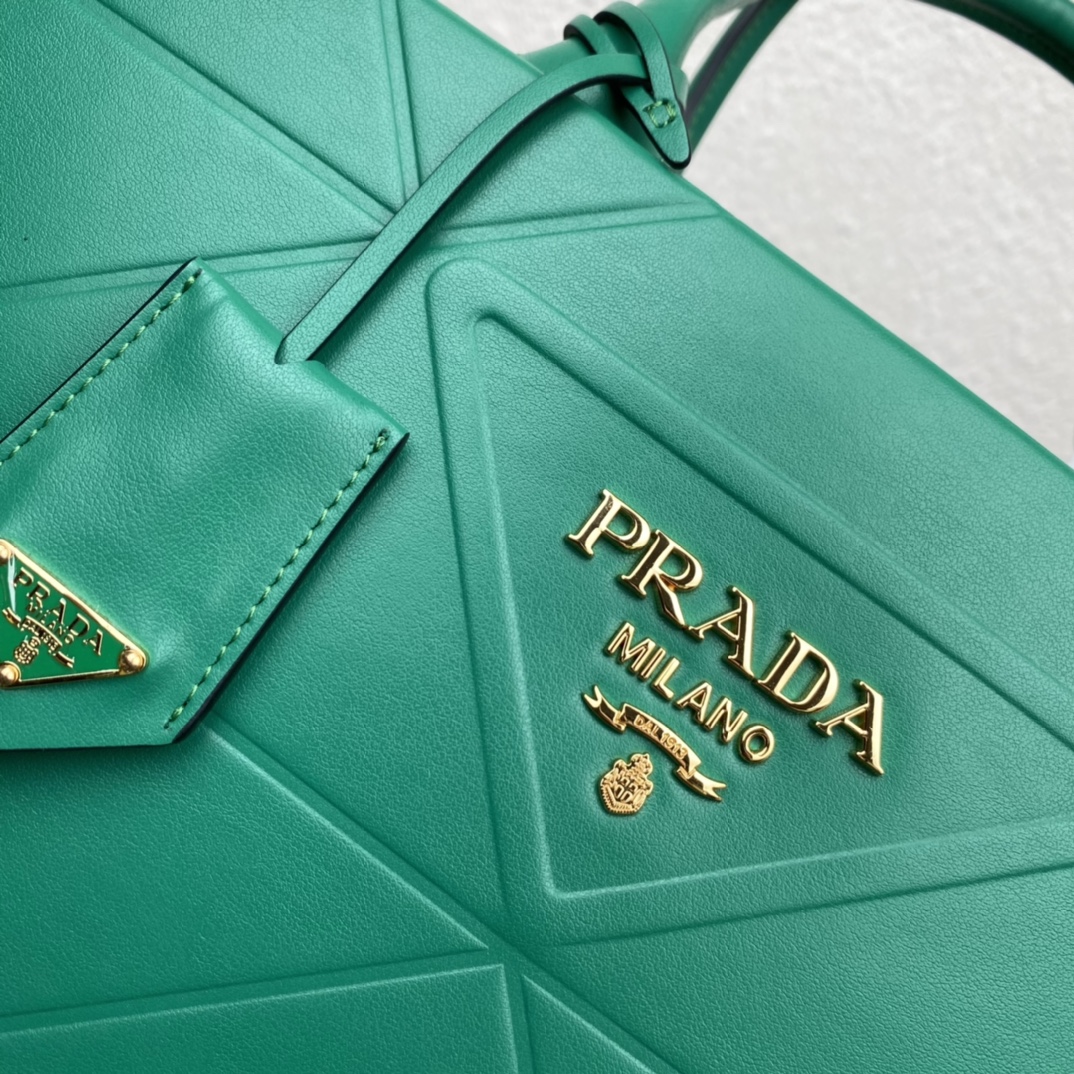 Pra*a medium leather Pra*a symbole bag with topstitching