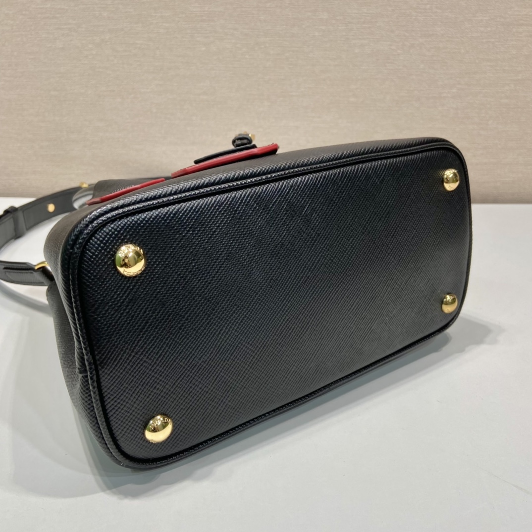 Pra*a double saffiano leather mini bag