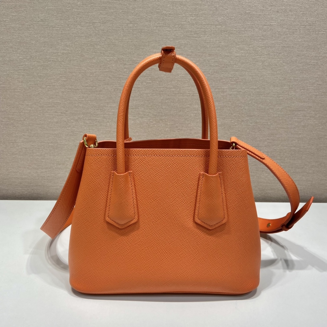 Pra*a double saffiano leather mini bag