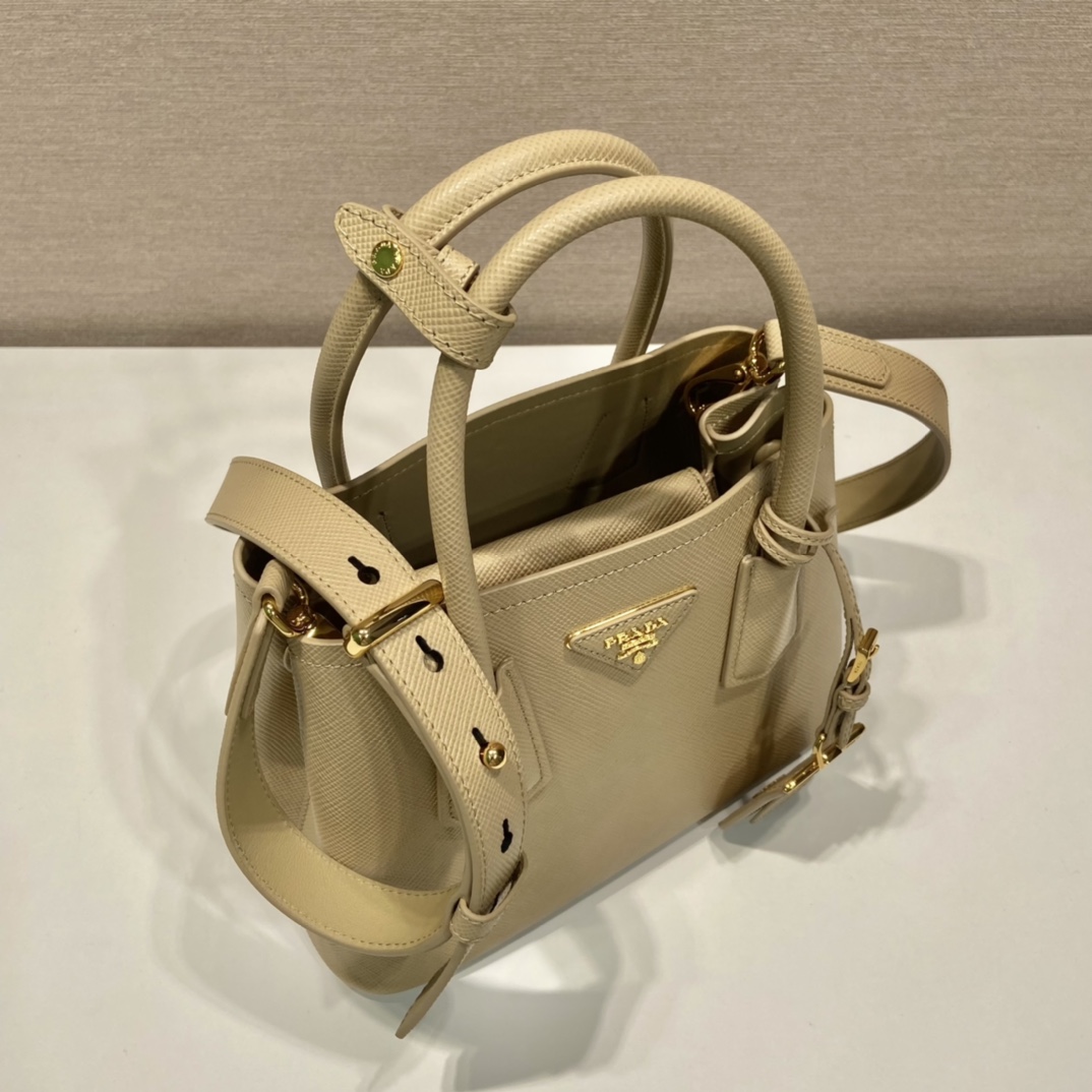Pra*a double saffiano leather mini bag