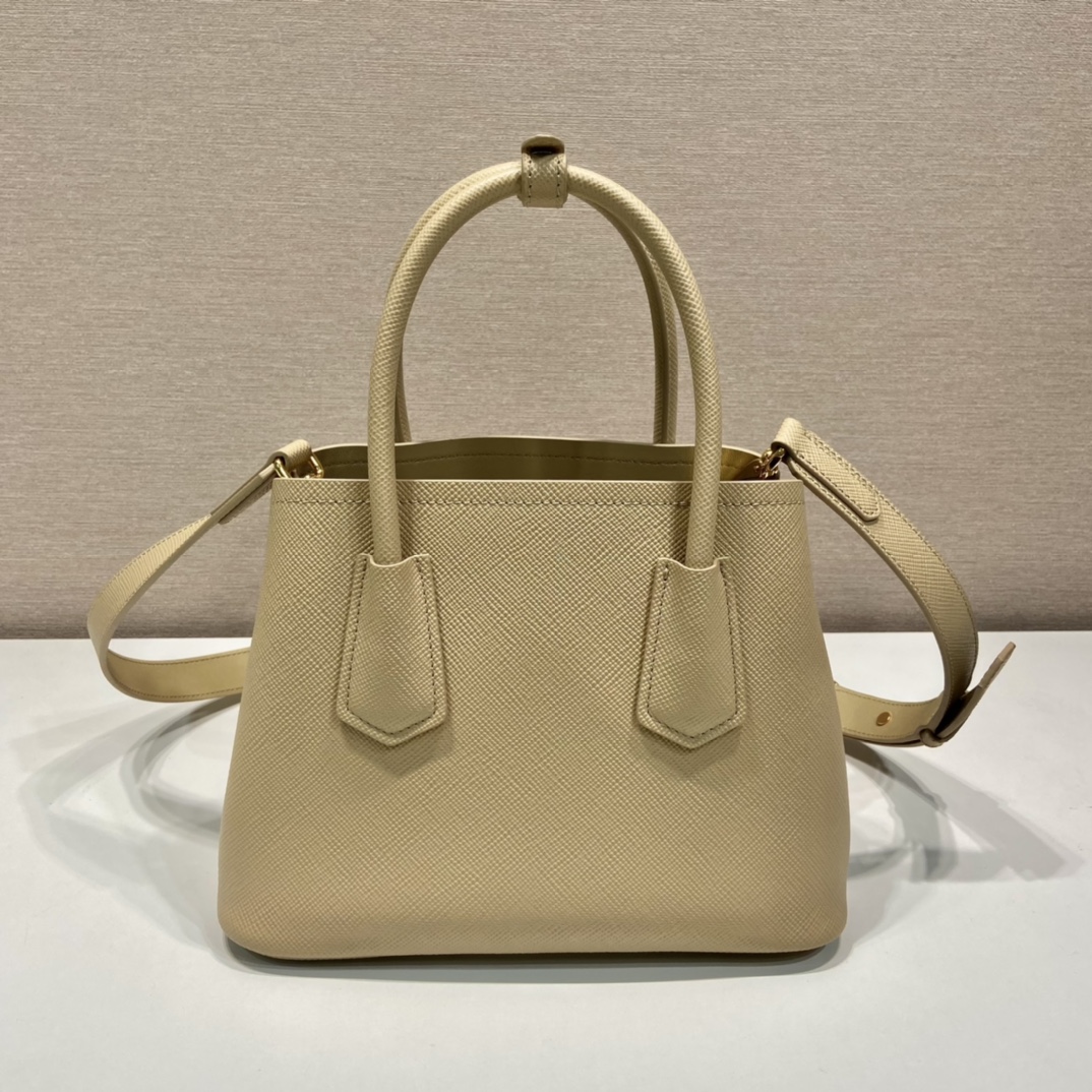 Pra*a double saffiano leather mini bag