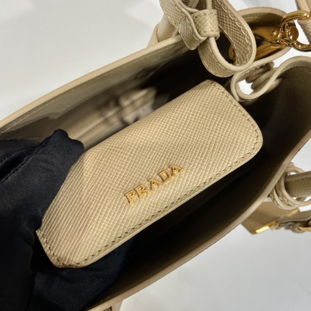 Pra*a double saffiano leather mini bag