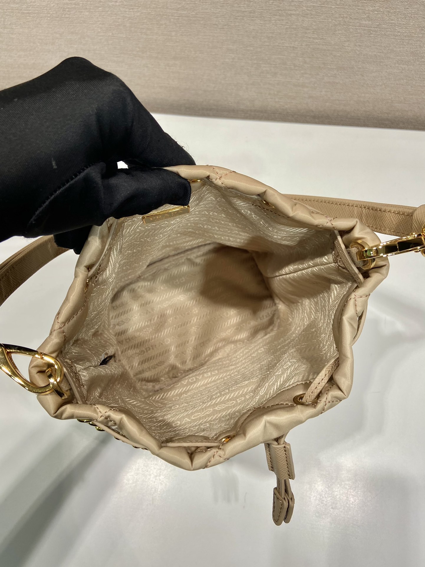 Pra*a duet re-nylon bucket bag