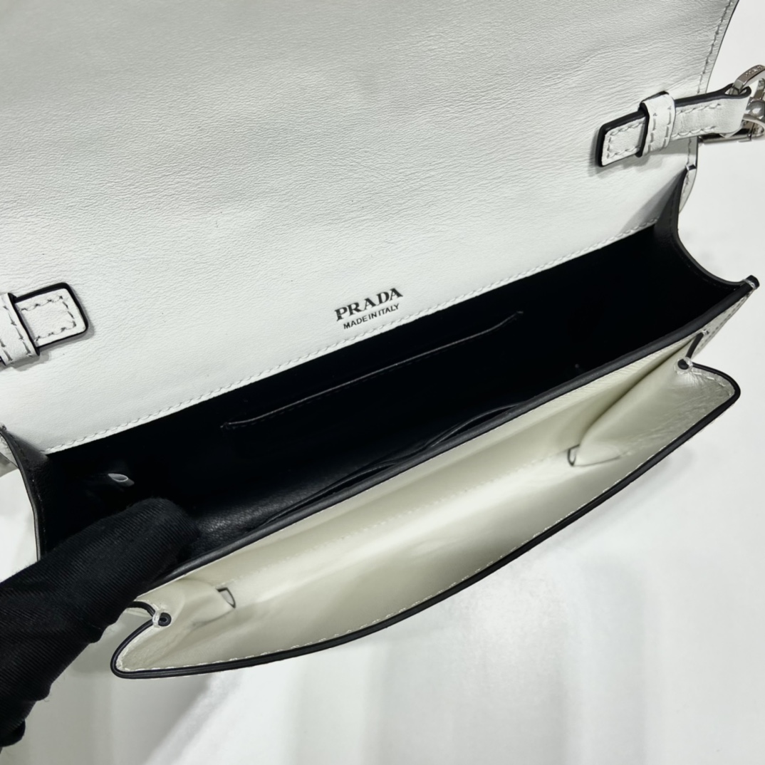 Pra*a saffiano leather mini envelope bag