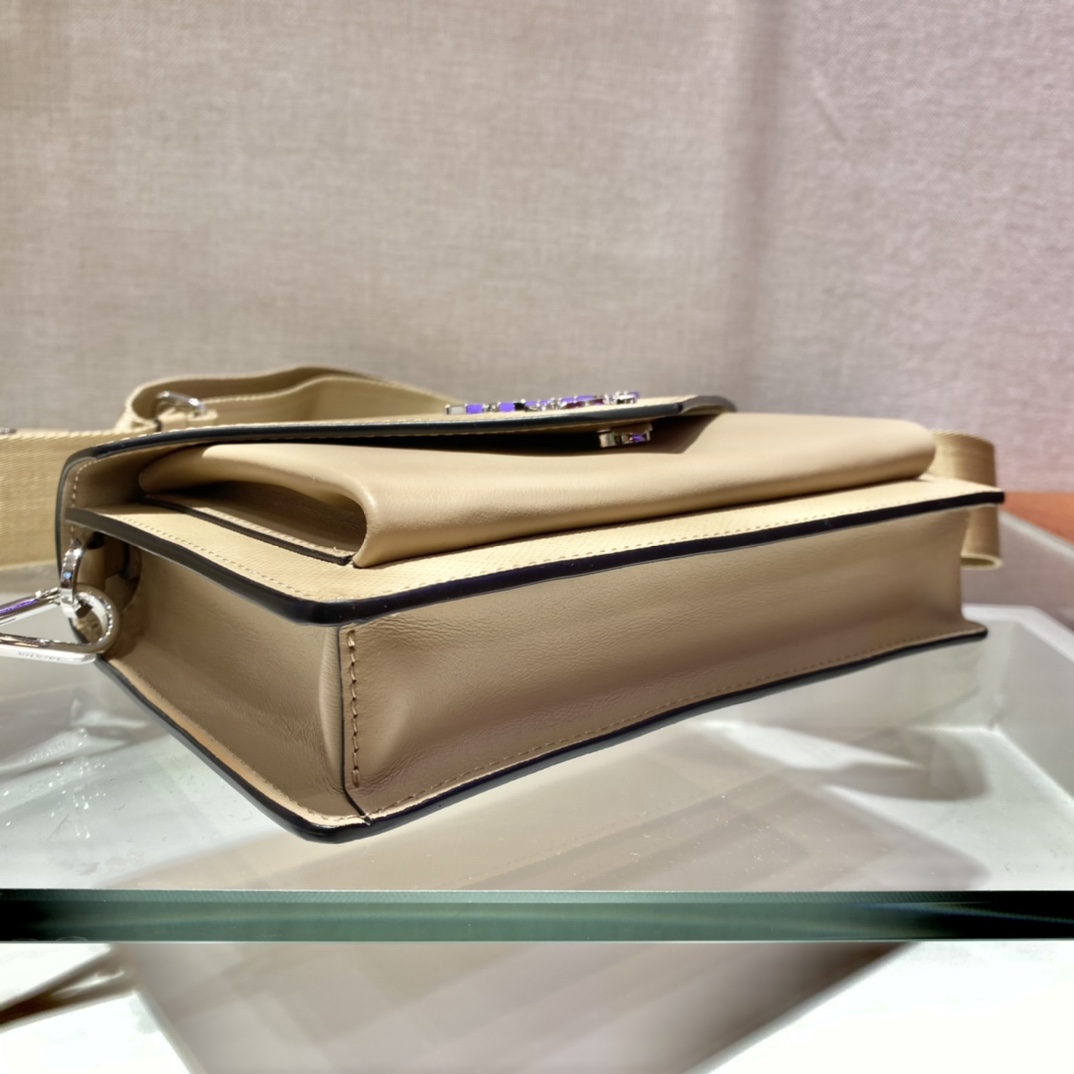 Pra*a saffiano leather mini envelope bag
