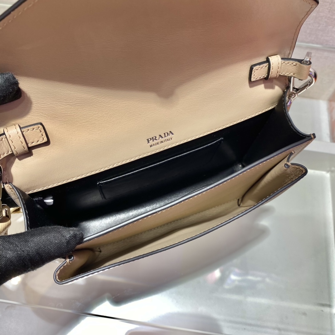 Pra*a saffiano leather mini envelope bag