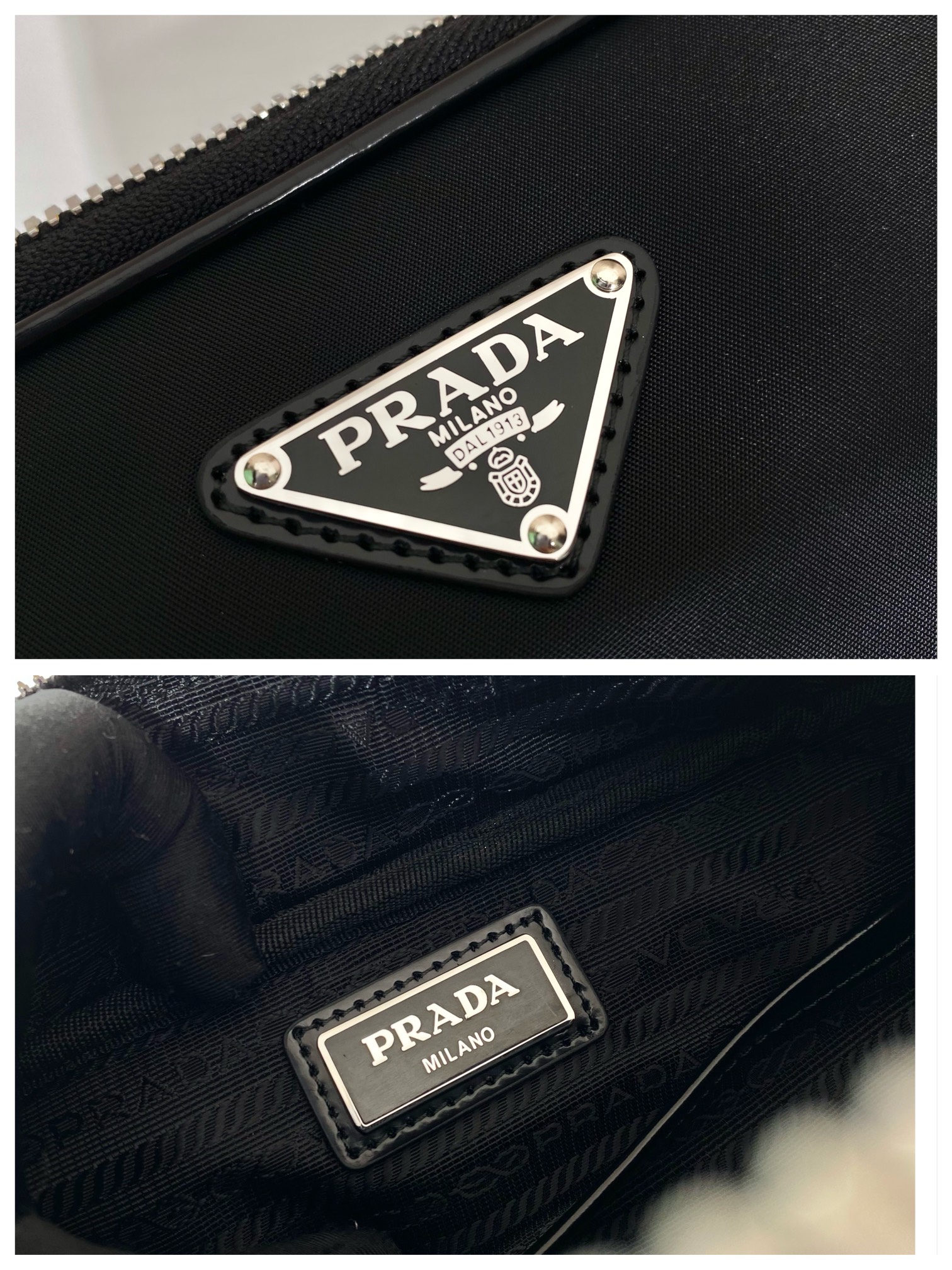 Pra*a small Pra*a brique leather bag