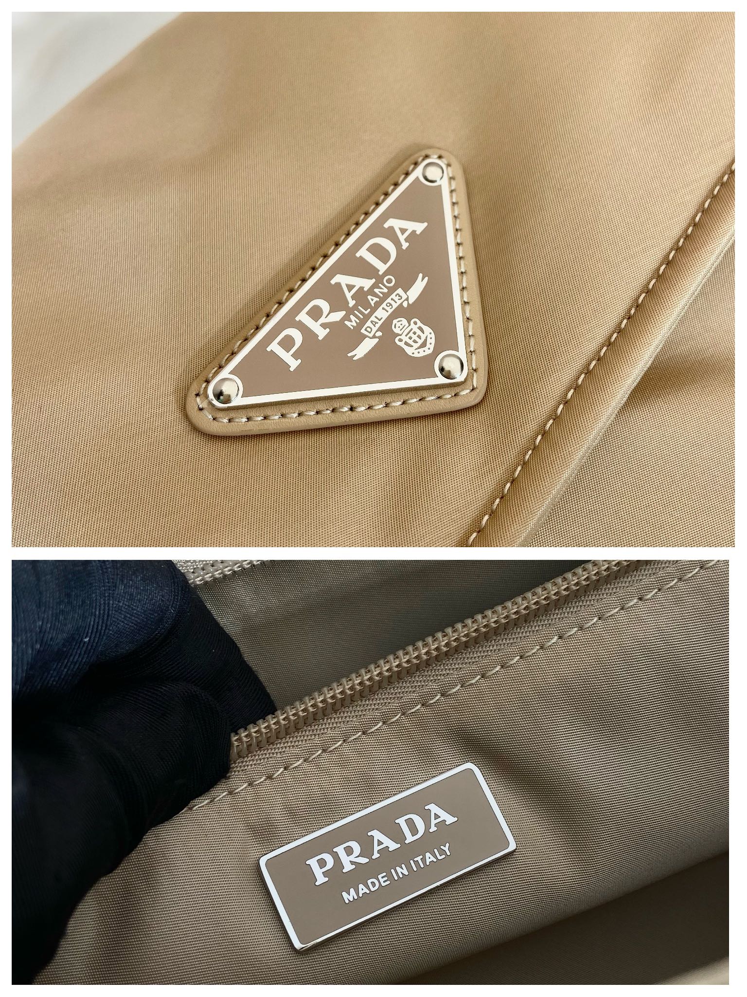 Pra*a black re-nylon large padded shoulder bag