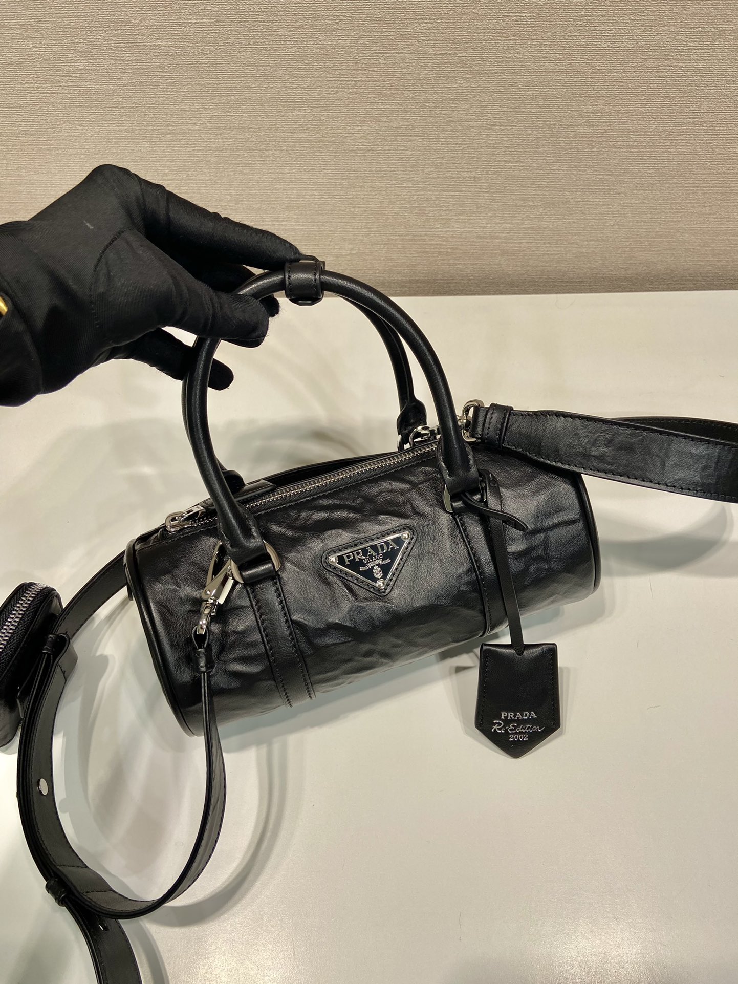 Pra*a antique nappa leather handbag