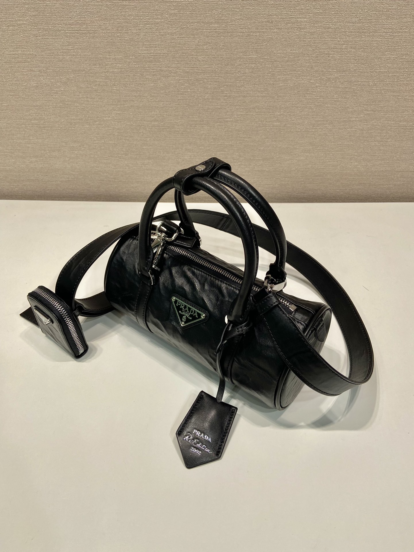 Pra*a antique nappa leather handbag