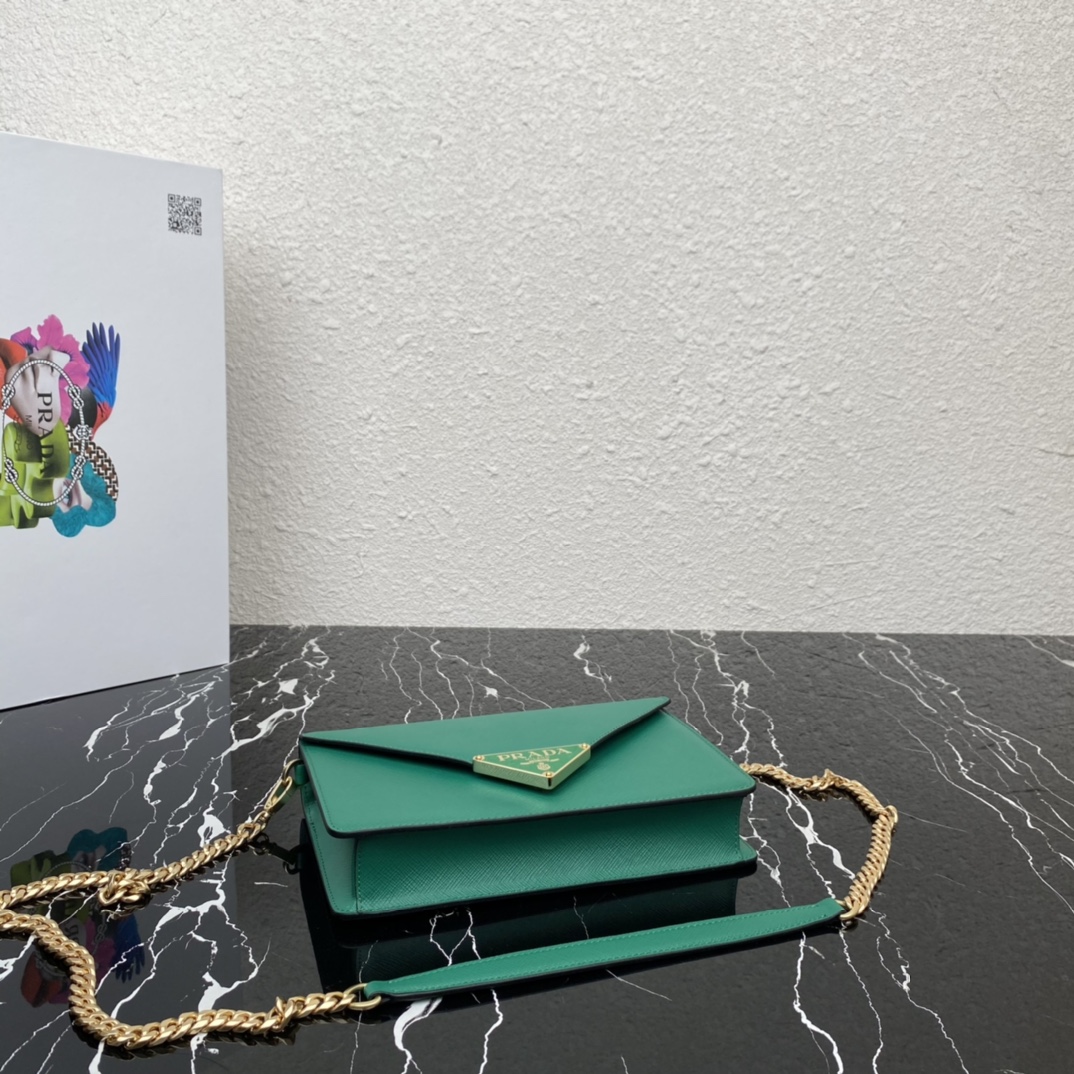 Pra*a saffiano leather shoulder bag