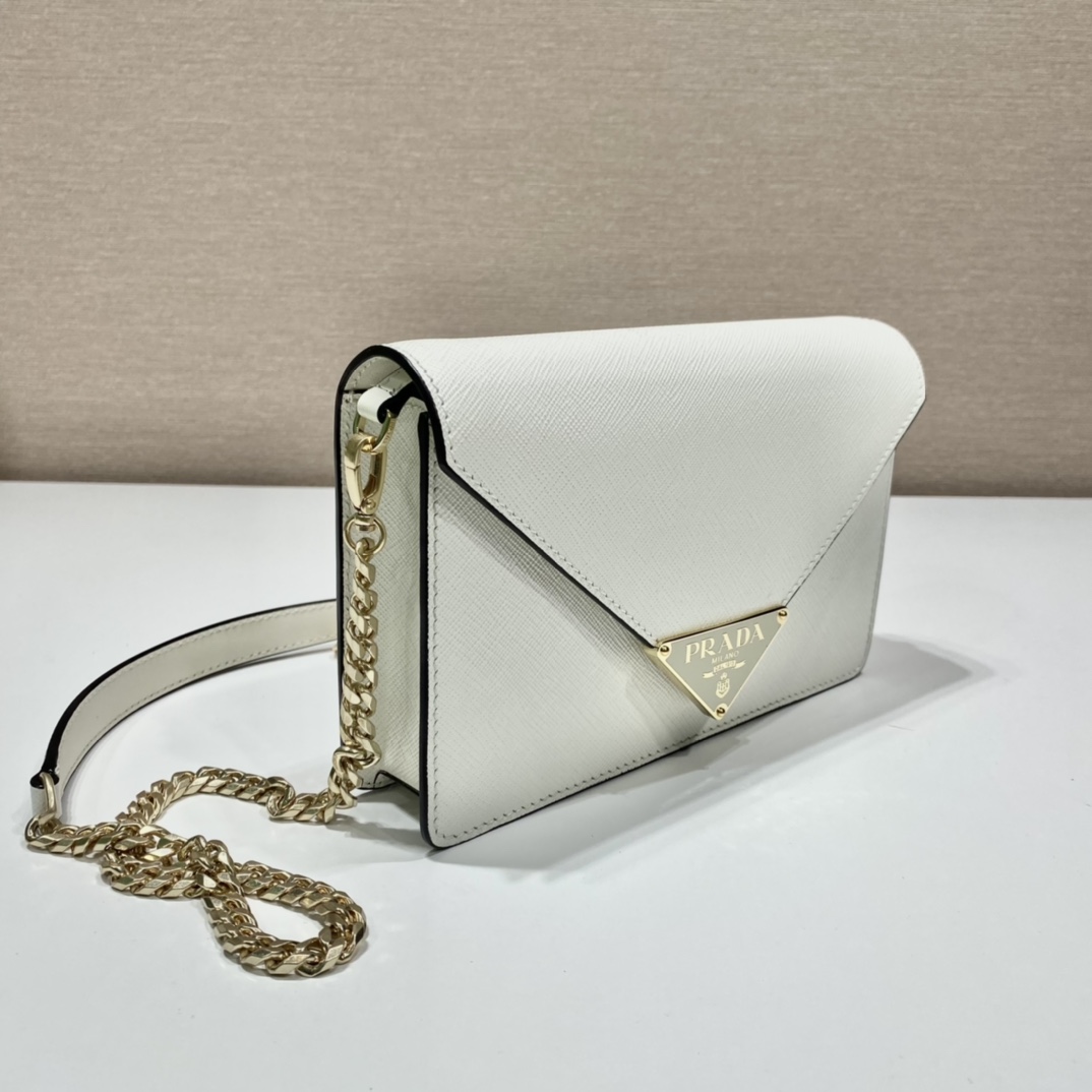 Pra*a saffiano leather shoulder bag