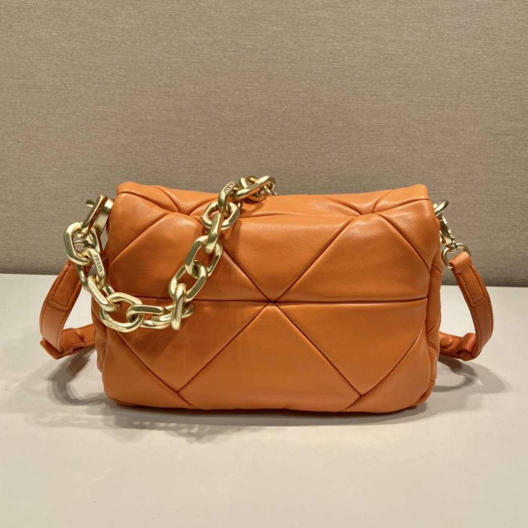 Pra*a system nappa patchwork shoulder bag