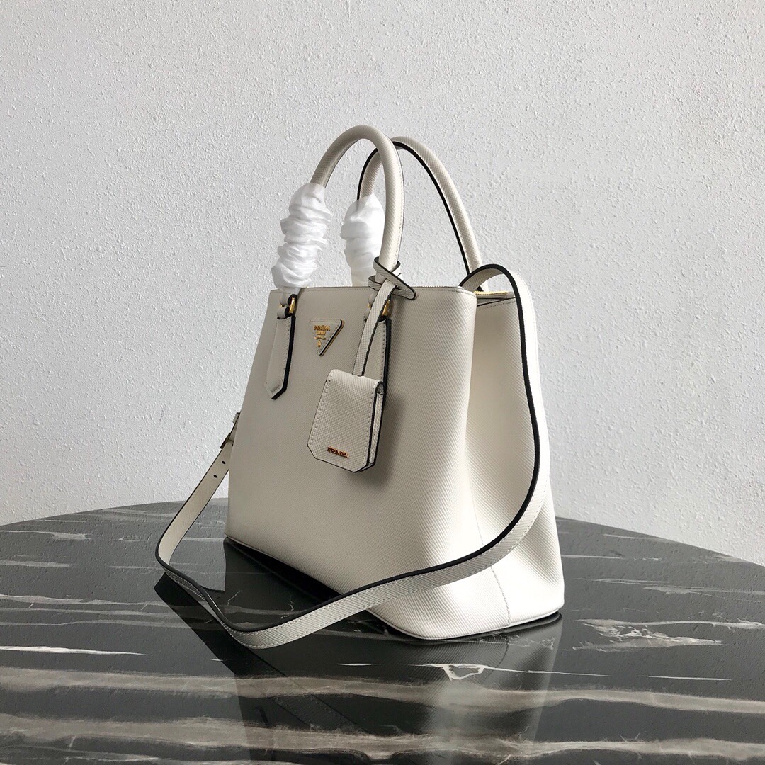Pra*a galleria saffiano leather bag