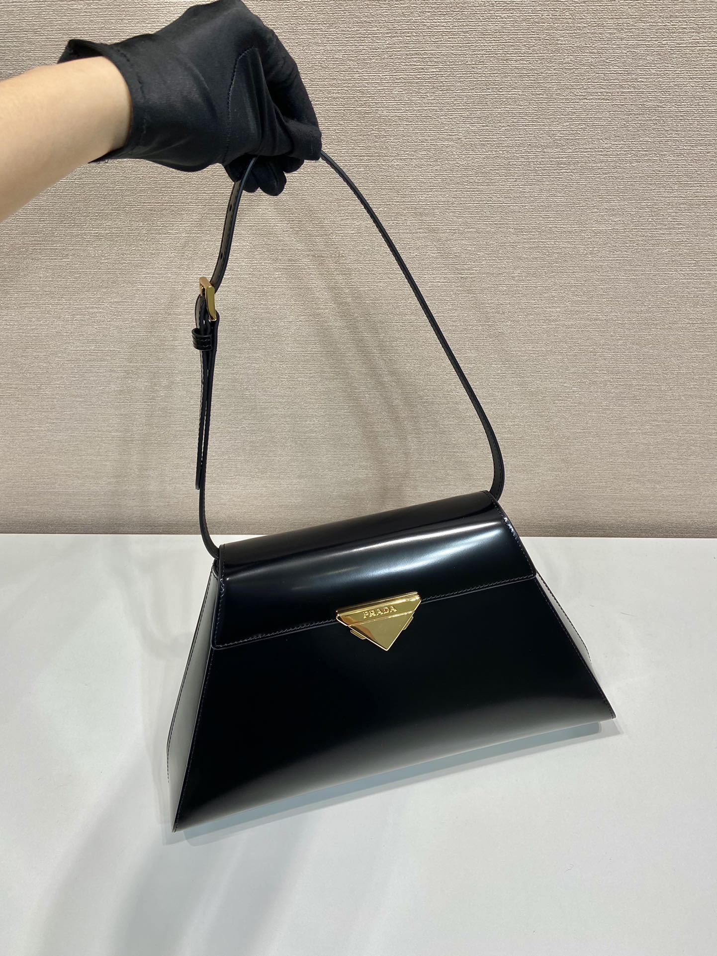 Pra*a brushed leather handbag