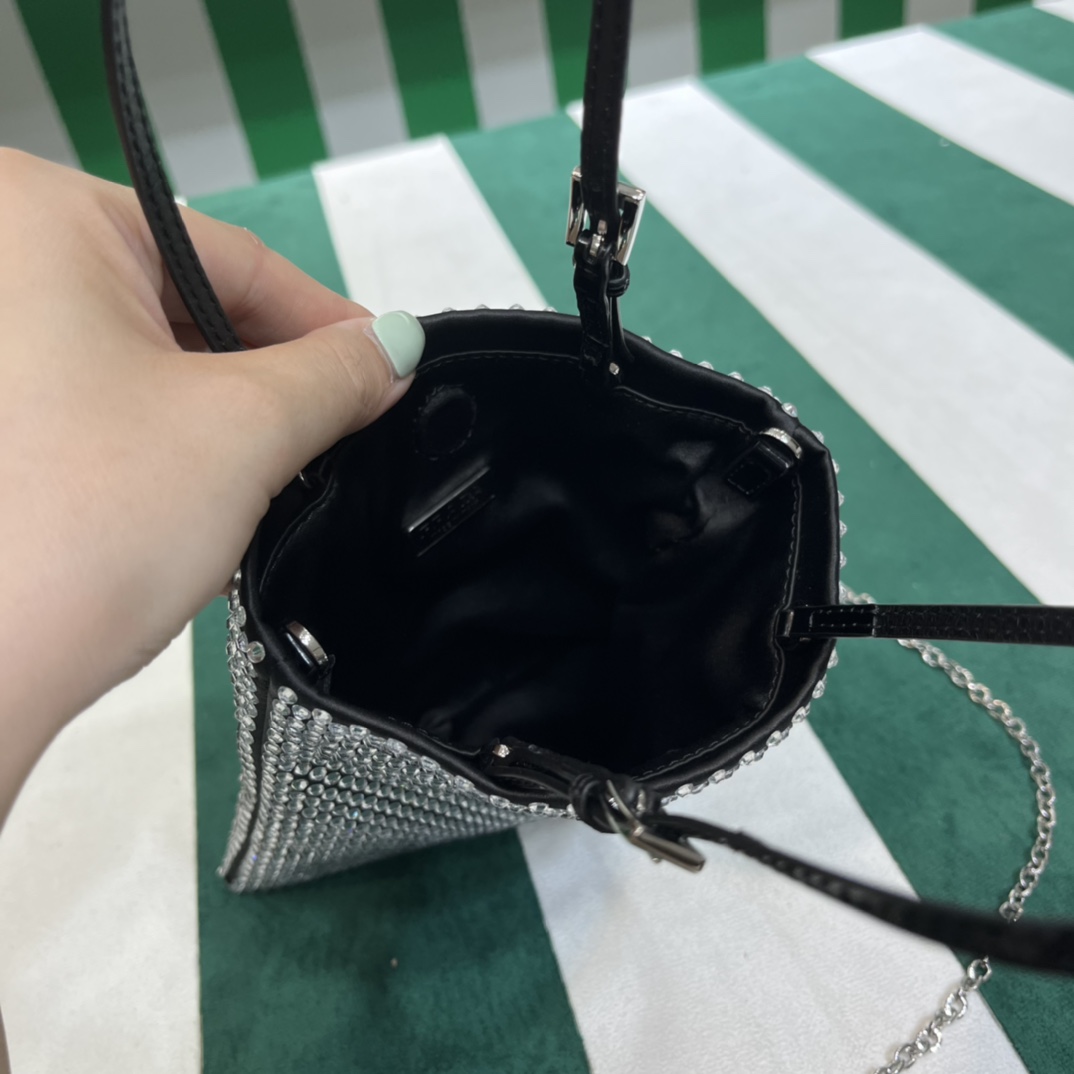 Pra*a satin handbag with crystals