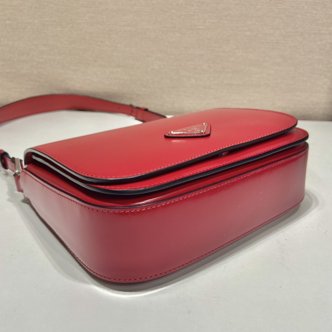 Pra*a brushed leather shoulder bag