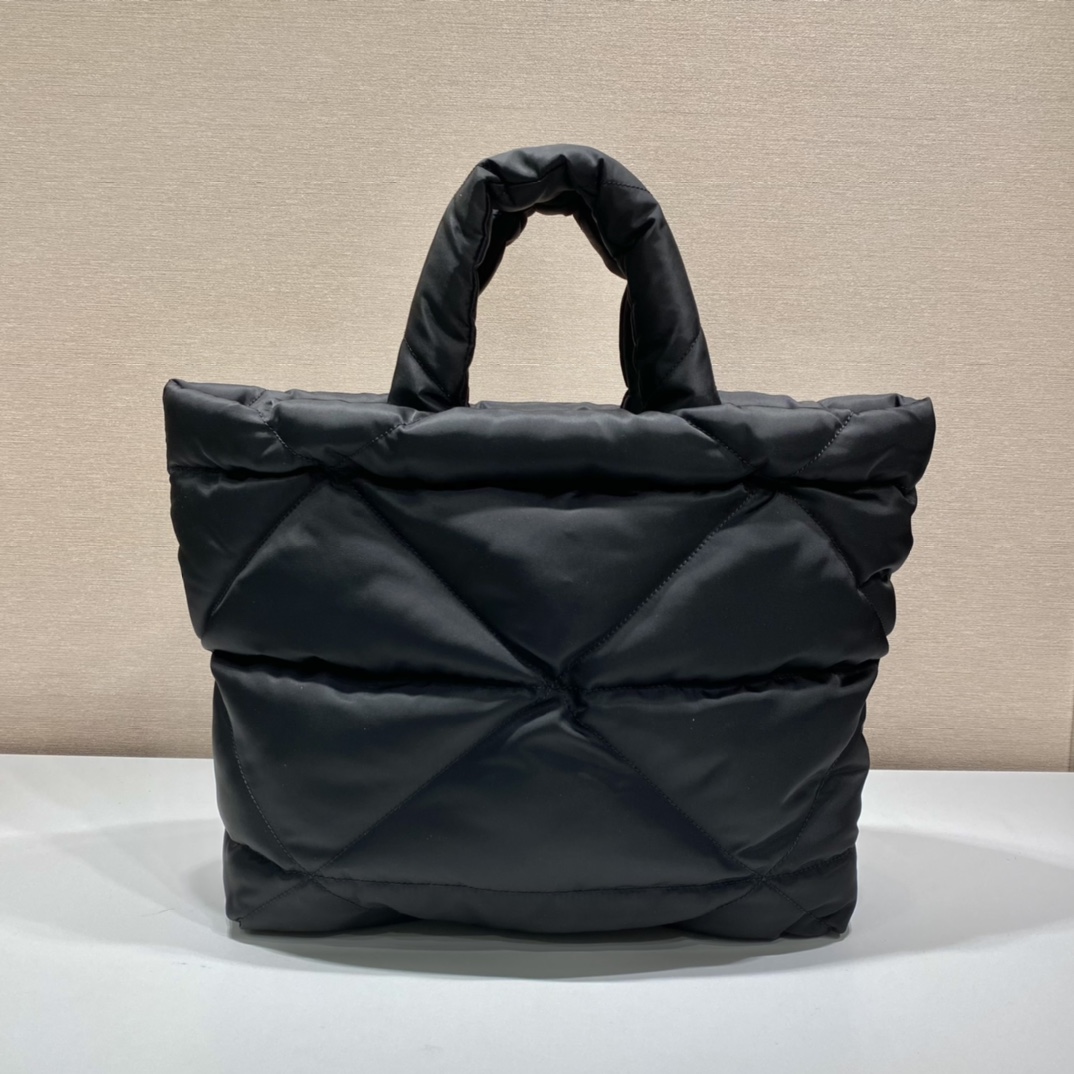 Pra*a black padded nappa tote bag