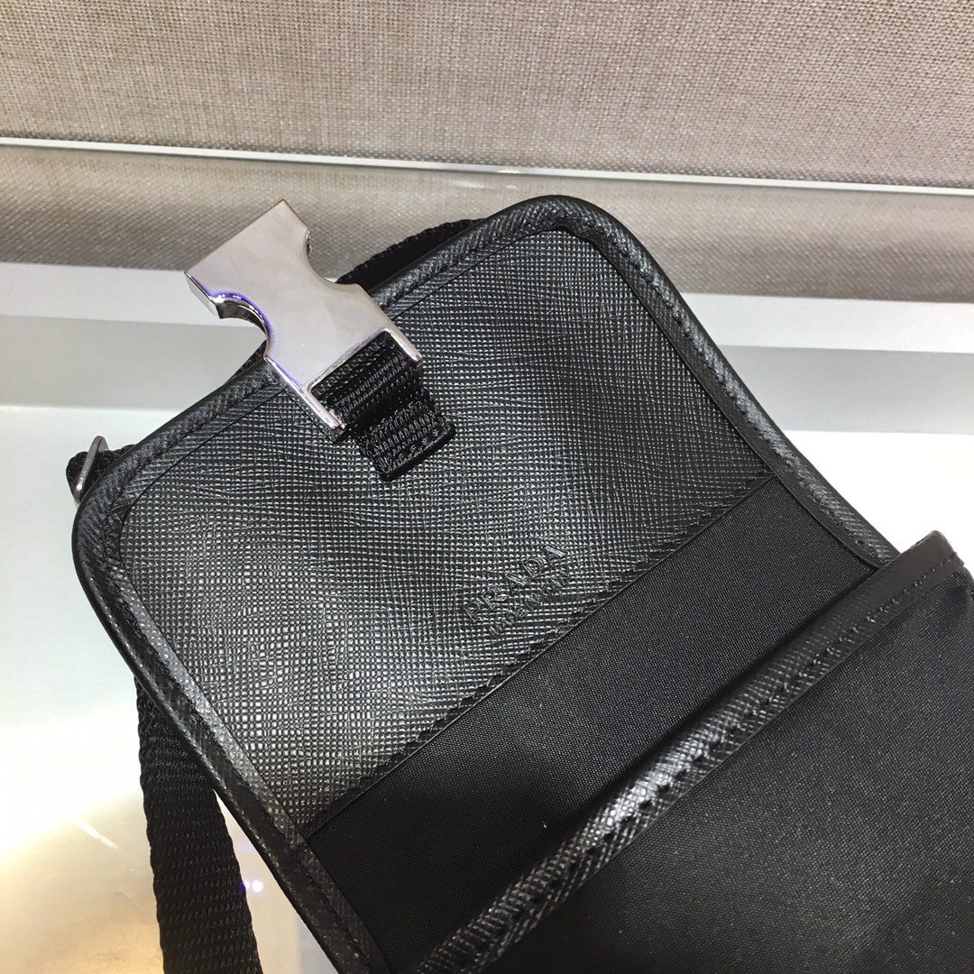 Pra*a re-nylon and saffiano leather smartphone case
