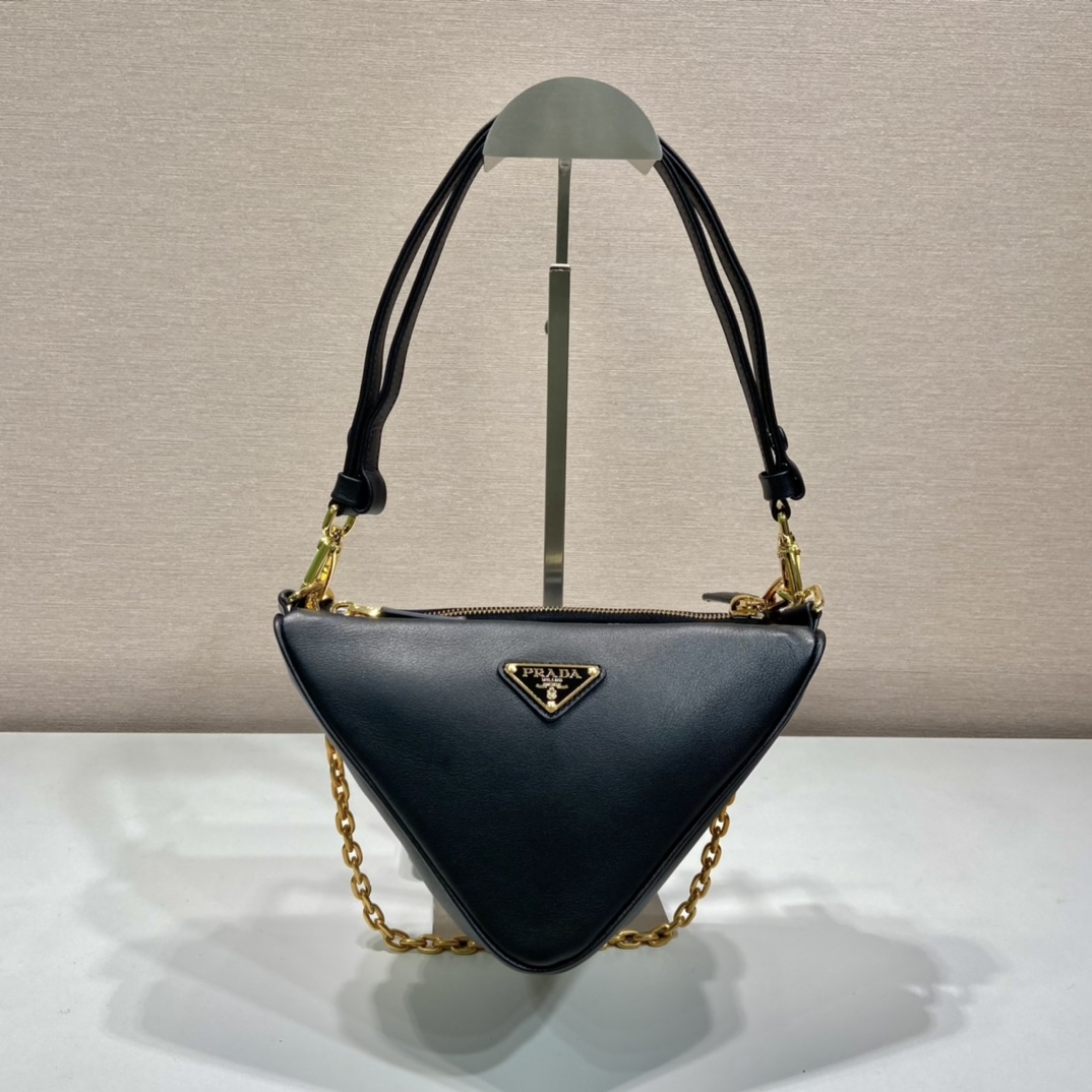 Pra*a symbole leather and fabric mini bag