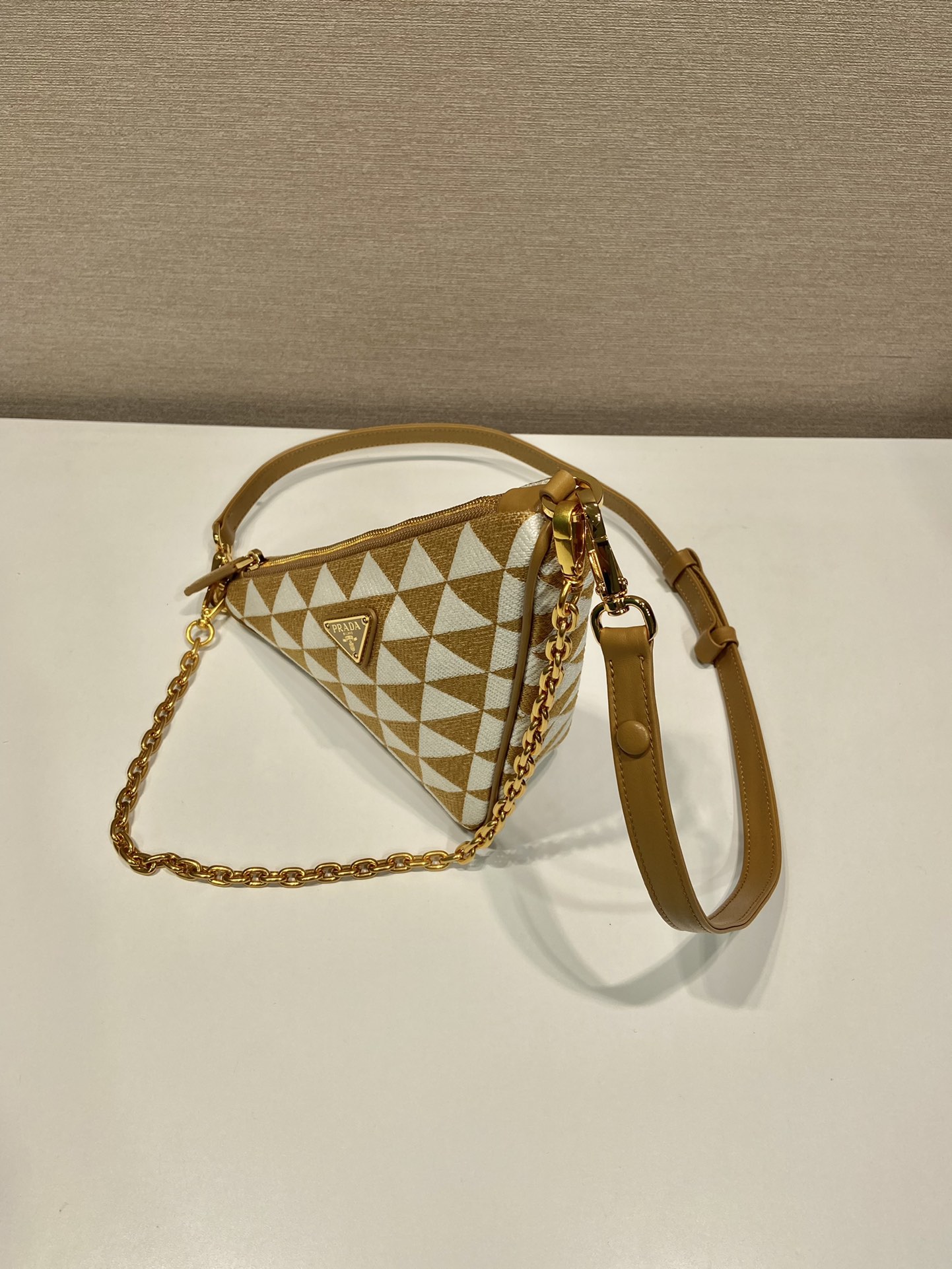 Pra*a embroidered jacquard fabric mini-bag