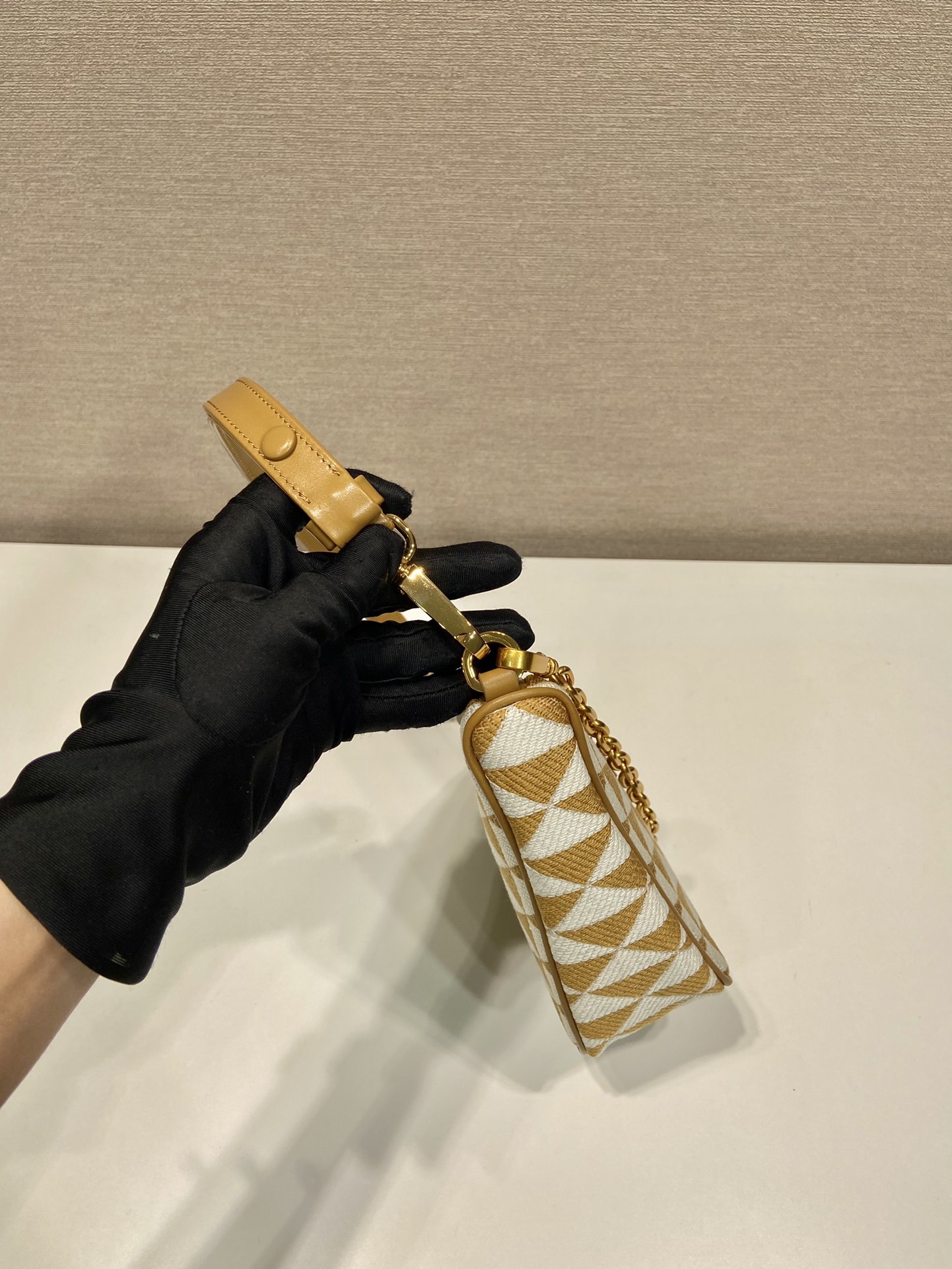 Pra*a embroidered jacquard fabric mini-bag