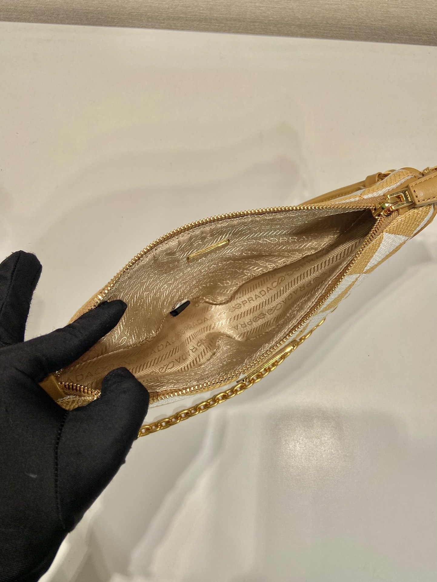 Pra*a embroidered jacquard fabric mini-bag