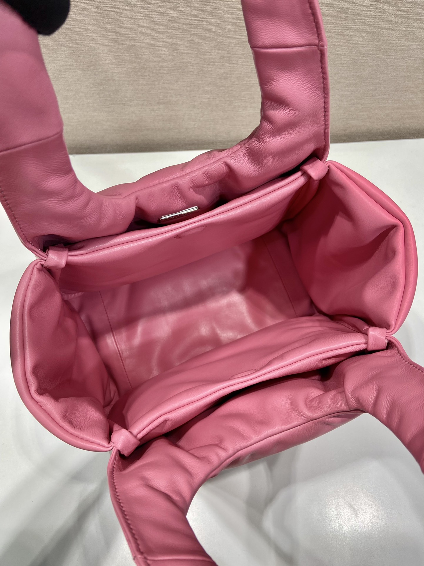 medium padded Pra*a soft nappa leather bag