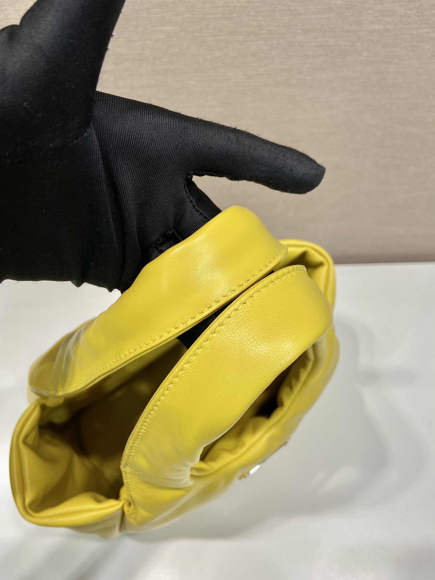 medium padded Pra*a soft nappa leather bag