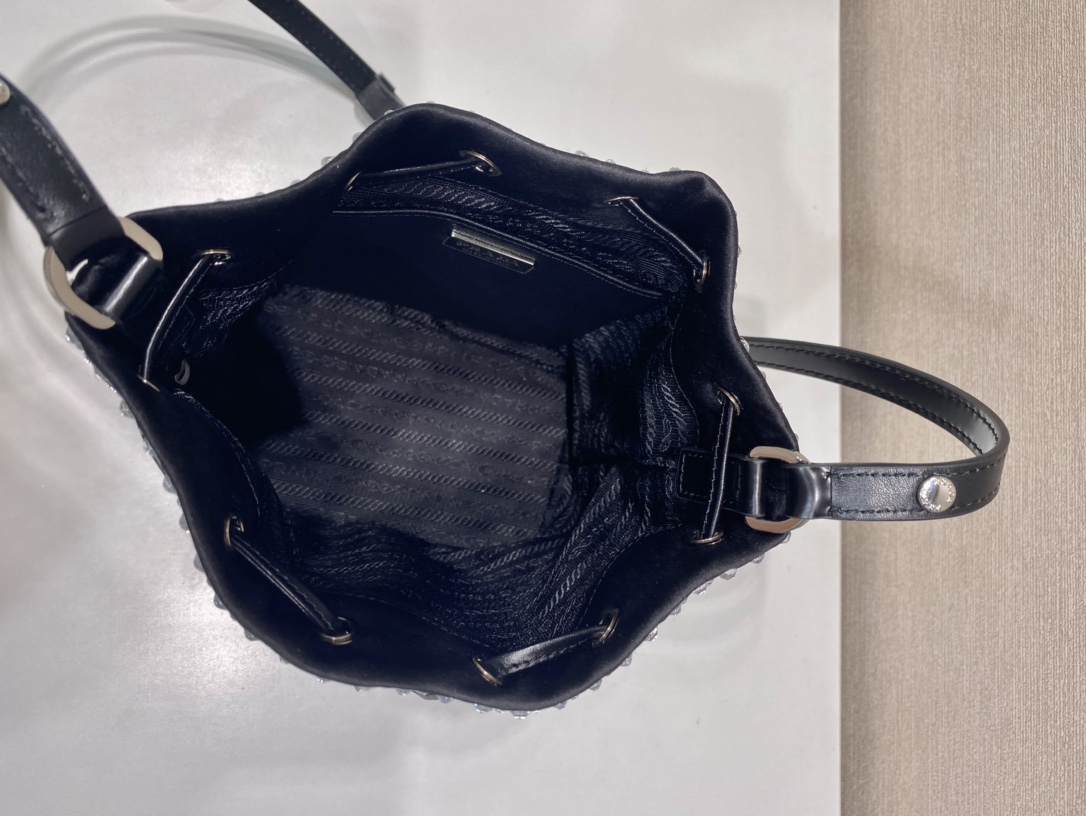 Pra*a satin mini-bag with crystals