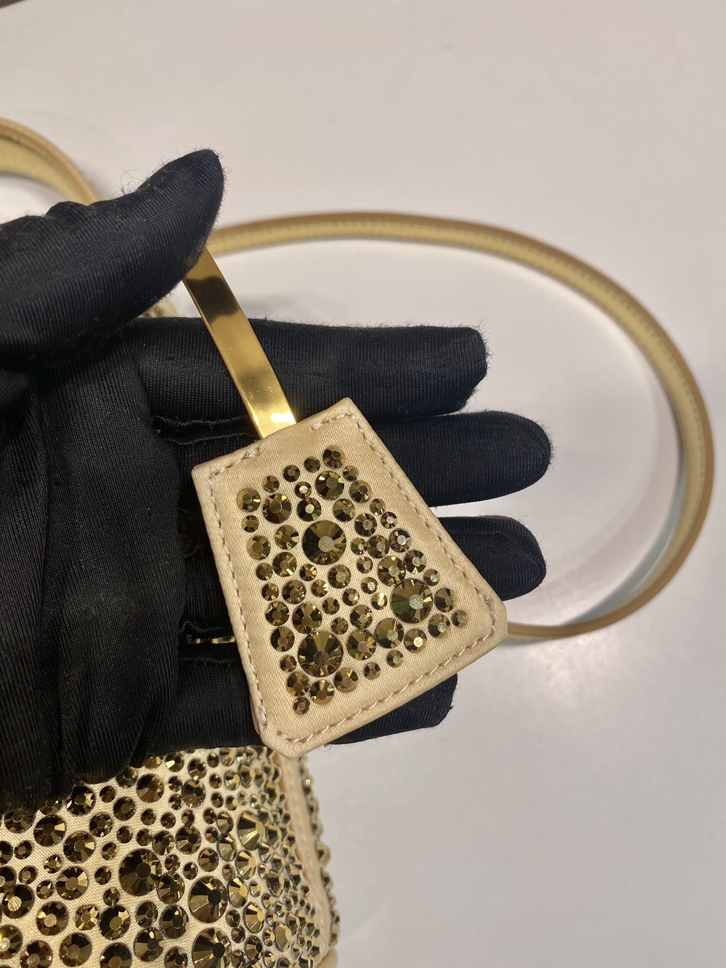 Pra*a panier satin bag with crystals