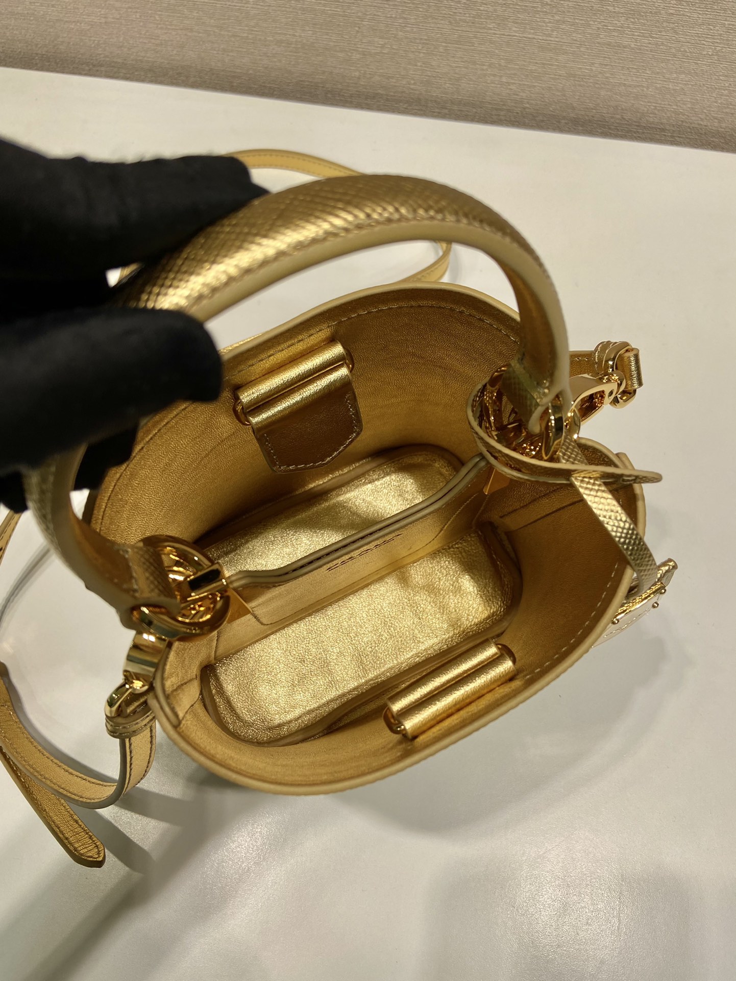 Pra*a panier satin bag with crystals