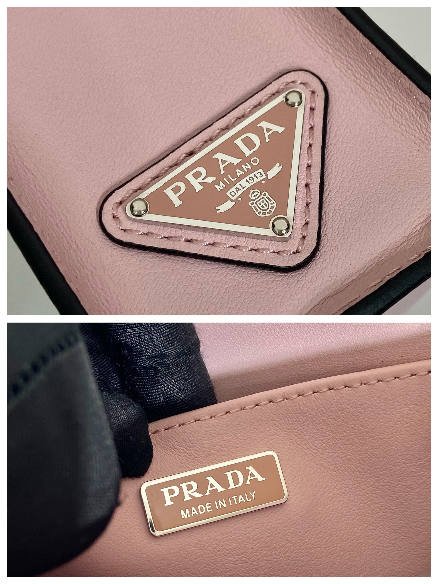 Pra*a small saffiano leather handbag
