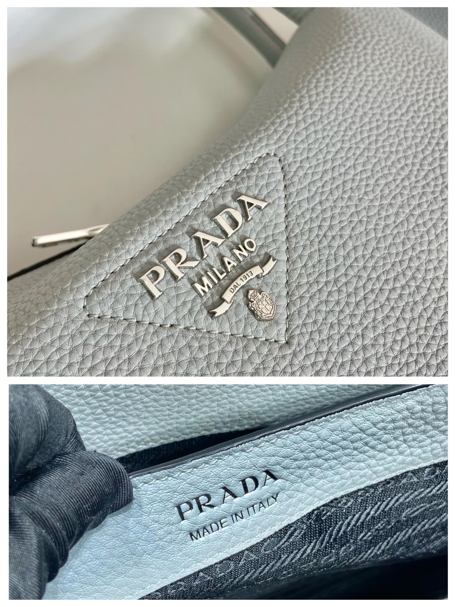 Pra*a large leather handbag