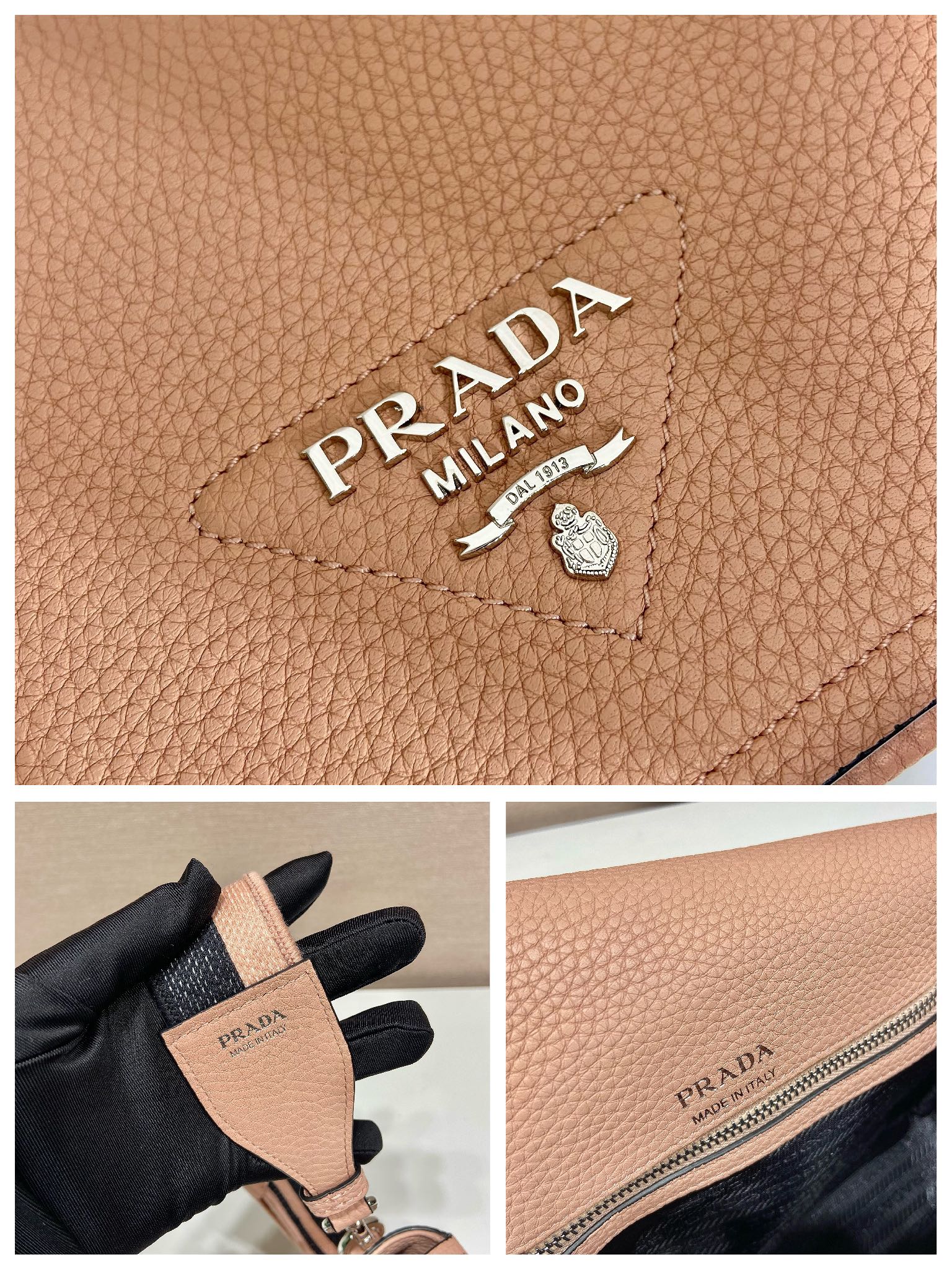 Pra*a leather shoulder bag