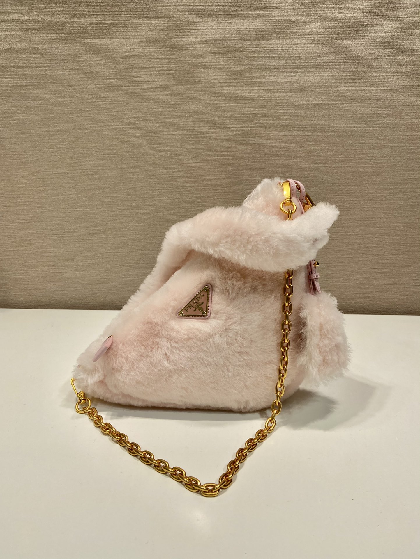 Pra*a shearling mini-bag