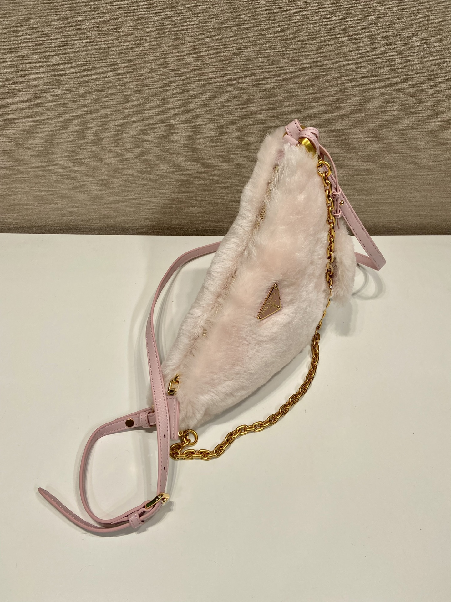 Pra*a shearling mini-bag